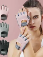 FlexElevate Reflective Strip Half Finger Yoga Gloves