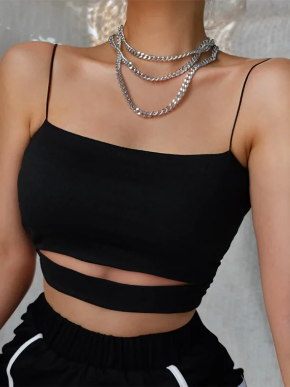 Flexelevate Sleeveless Cut-Out Crop Top