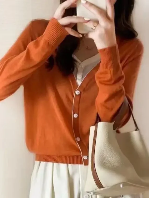 FlexElevate 2023 Spring and Autumn Leisure Knitted Cardigan