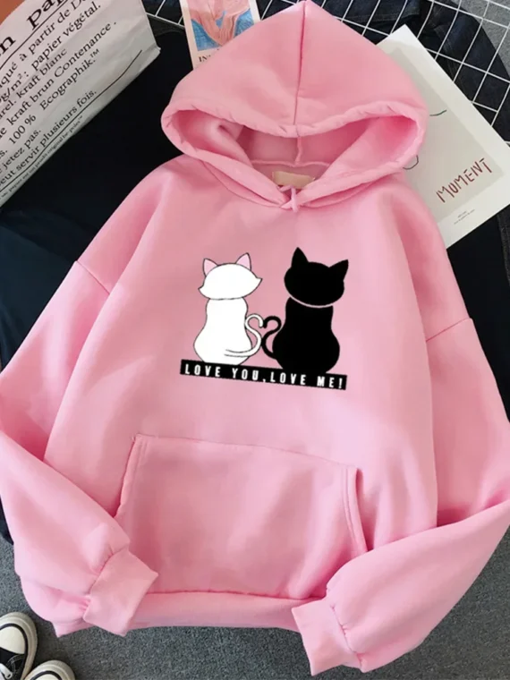 FlexElevate 2023 Cat Print Streetwear Hoodie