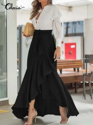 FlexElevate Fishtail High Waist Maxi Skirt