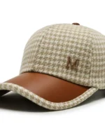 FlexElevate Khaki Houndstooth Baseball Cap