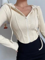 FlexElevate Aesthetic Slim Hooded Cardigan