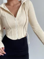 FlexElevate Aesthetic Slim Hooded Cardigan