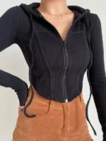 FlexElevate Aesthetic Slim Hooded Cardigan