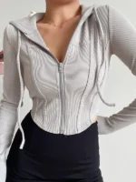 FlexElevate Aesthetic Slim Hooded Cardigan