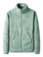 FlexElevate Printed Brushed Fleece Cardigan