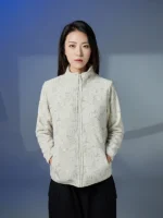 FlexElevate Printed Brushed Fleece Cardigan