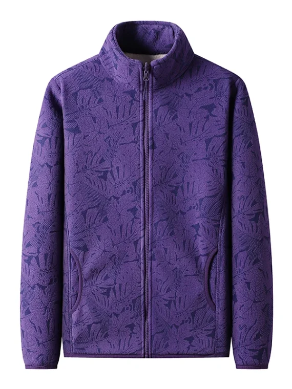 FlexElevate Printed Brushed Fleece Cardigan