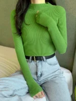 FlexElevate Autumn Long Sleeve Knitted Pullover Sweater