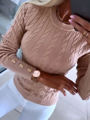 Autumn-and-Winter-Women-s-Knitted-Sweaters-2023-New-O-Neck-Long-Sleeve-Buttoned-Braided-Knit-1