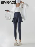 FlexElevate Autumn New Pant Skirt Fake Two Pieces Shark Leggings