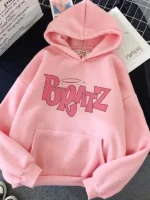 FlexElevate Bratz Letter Printed Plus Size Hooded Sweatshirt