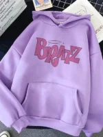 FlexElevate Bratz Letter Printed Plus Size Hooded Sweatshirt