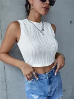Flexelevate Casual Mock Neck Crop Top