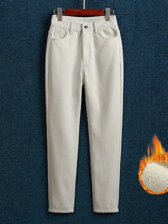 FlexElevate Classic Plus Velvet High Waist Straight Pants