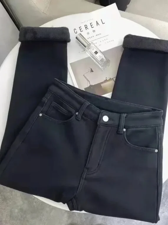 FlexElevate Classic Plus Velvet High Waist Straight Pants