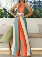 FlexElevate Colorblock Stripes Print Jumpsuit