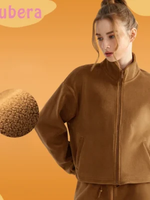 FlexElevate Windproof Standing Collar Aoli Velvet Zipper Sports Cardigan