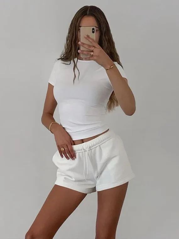 Flexelevate 2023 Summer Fashion Short Sleeve Crop Top