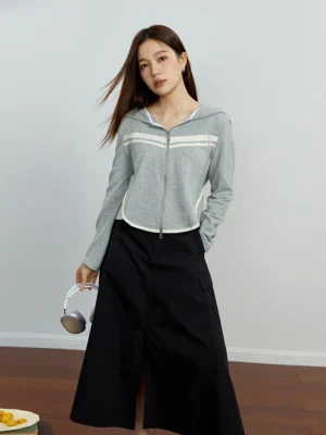 DUSHU-Simple-Sports-Style-Retro-Sweater-Cardigan-for-Women-2023-Autumn-Newly-Slim-Top-Trendy-Color-1