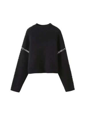 Fashion-Knitted-Sweater-Pullovers-For-Women-Casual-O-Neck-Long-Sleeve-Trims-Crop-Top-2023-Autumn-1