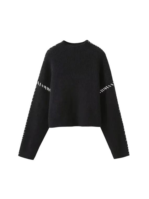 FlexElevate Women's Knitted Long Sleeve Crop Top
