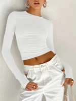 FlexElevate Long Sleeve Crew Neck Crop Top