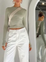 Flexelevate Women's Long Sleeve Slim Fit Crop Top