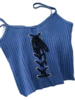 Flexelevate Bandage Drawstring Knit Crop Top