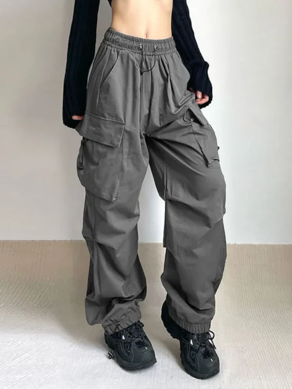 FlexElevate Harajuku Oversized Cargo Parachute Joggers