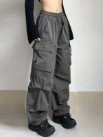 FlexElevate Harajuku Oversized Cargo Parachute Joggers