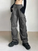 FlexElevate Harajuku Oversized Cargo Parachute Joggers