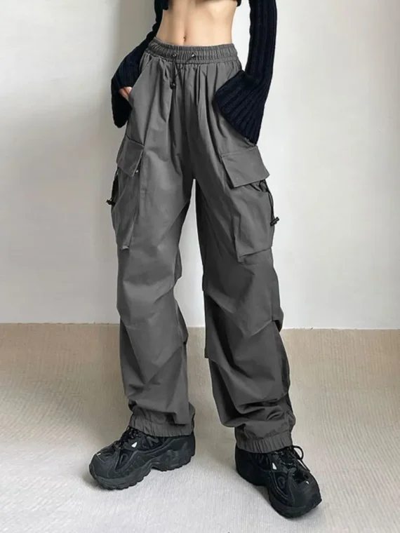 FlexElevate Harajuku Oversized Cargo Parachute Joggers