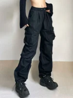 FlexElevate Harajuku Oversized Cargo Parachute Joggers