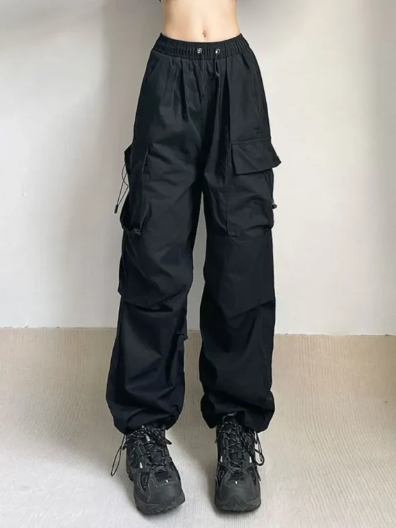 FlexElevate Harajuku Oversized Cargo Parachute Joggers