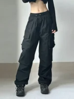 FlexElevate Harajuku Oversized Cargo Parachute Joggers