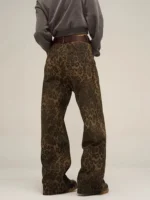FlexElevate Tan Leopard Wide Leg Jeans