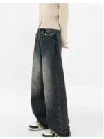 FlexElevate Harajuku Streetwear Retro Fashion High Waist Loose Wide Leg Jeans