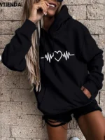 FlexElevate Love Print Hooded Sweatshirt