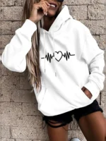 FlexElevate Love Print Hooded Sweatshirt