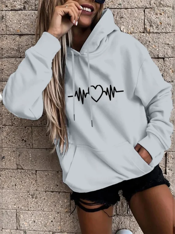 FlexElevate Love Print Hooded Sweatshirt