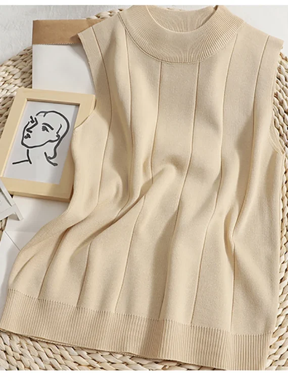 Flexelevate 2023 Spring Women's Knitted Green Tank Top