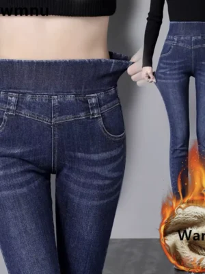 FlexElevate High Waist Thicken Warm Pencil Jeans