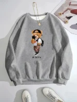 FlexElevate Kawaii Bear Print Sweatshirt
