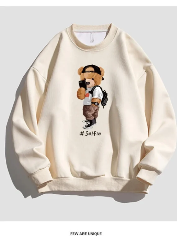 FlexElevate Kawaii Bear Print Sweatshirt