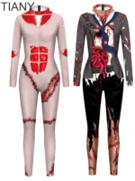 FlexElevate Halloween Blood Scar Cosplay Jumpsuit