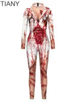 FlexElevate Halloween Blood Scar Cosplay Jumpsuit
