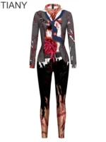 FlexElevate Halloween Blood Scar Cosplay Jumpsuit
