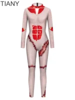 FlexElevate Halloween Blood Scar Cosplay Jumpsuit